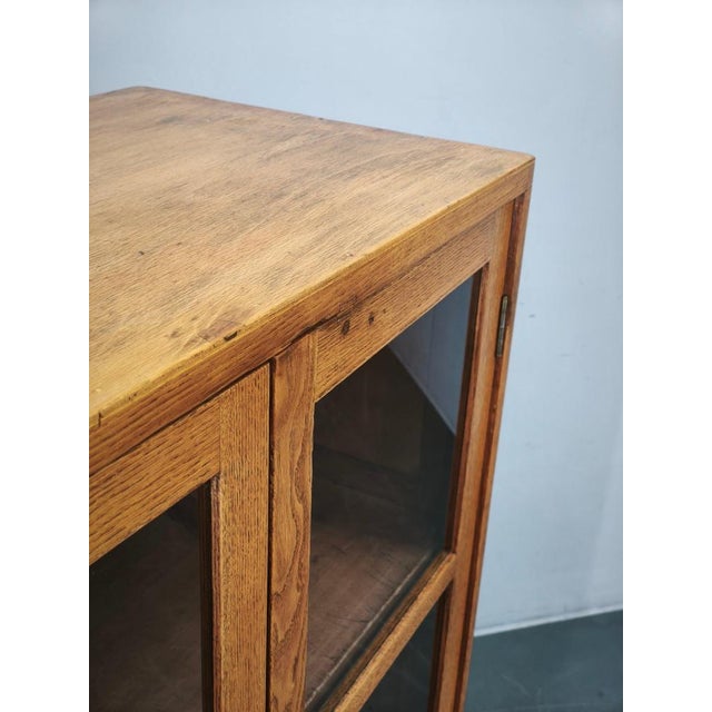 Gold Czech Oak Glass Bookcase from a Baťa Factory, 1930s For Sale - Image 8 of 18