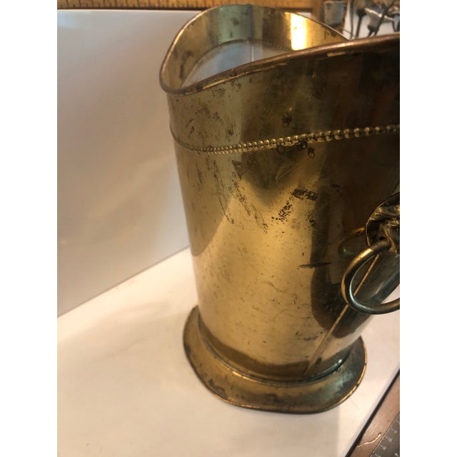 1950s Lombard England Brass Waste Basket For Sale - Image 9 of 12