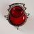 Silver and Garnet Red Glass Stand For Sale - Image 3 of 7