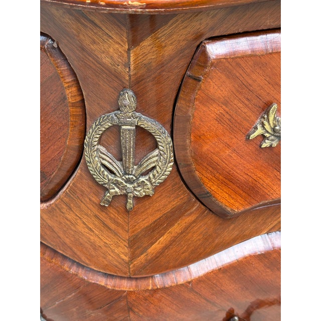 Louis XV Style Bronze Mounted Marquetry Small Commode For Sale - Image 11 of 11