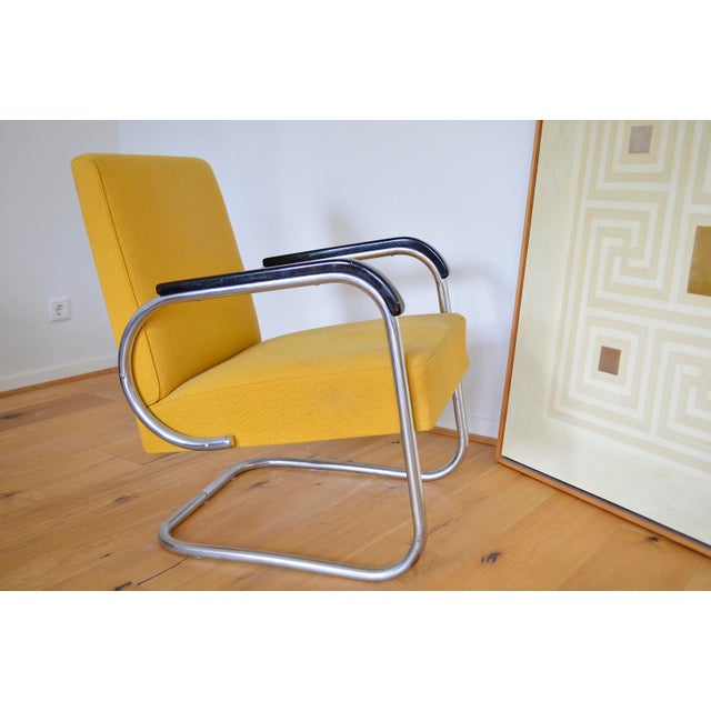 Bauhaus Tubular Steel Lounge Chair from Hayek Gottwald, 1930s For Sale - Image 3 of 9