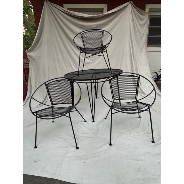 Maurizio Tempestini Mid 20th Century Tempestini Atomic Table With 3 Radar Chairs - A Set, Attributed For Sale - Image 4 of 7