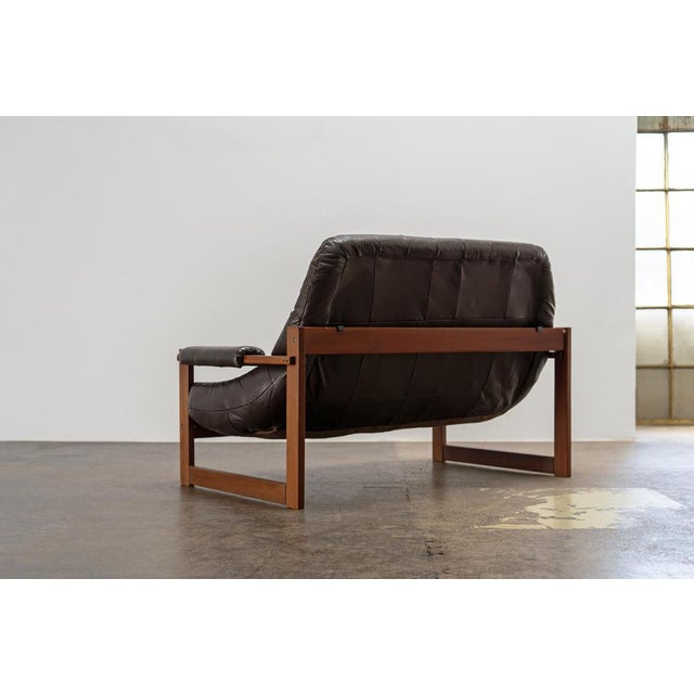 Brazilian Modern Leather Sofas and Lounge Chair by Percival Lafer, 1970s, Set of 3 For Sale - Image 13 of 18