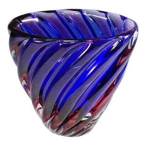 Archimede Seguso Murano Ribbed Sommerso Vase 1950s