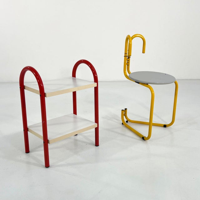 1980s Coral Tubular Side Table, 1970s For Sale - Image 5 of 8