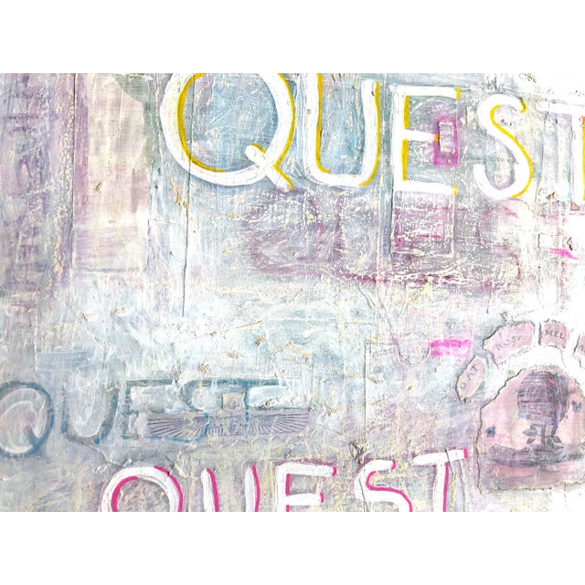 Inspired by the “Great Work” and Rosicrucian philosophy. Textured mixed media on canvas. Sides painted blue. Wired and...