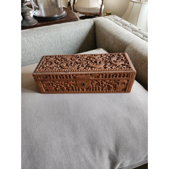 Brown Antique Chinese Export Box For Sale - Image 8 of 8