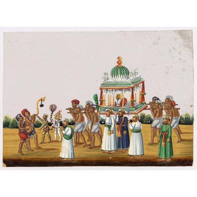 Indian Company School, Procession at the Muharram, 1800s, Gouache on Paper For Sale - Image 6 of 9