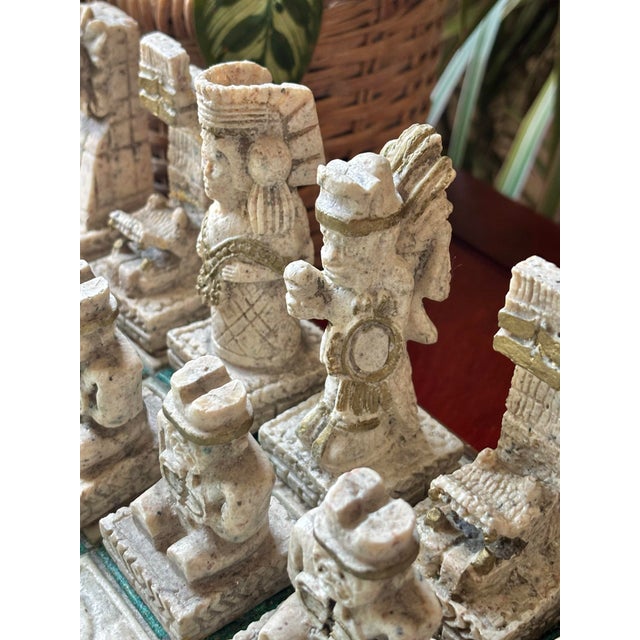 1960s Vintage Mayan Aztec Conqueror Chess Set - 33 Pieces For Sale - Image 6 of 12