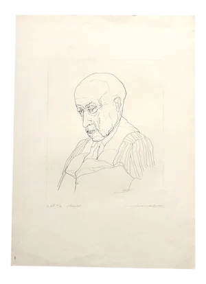 Portrait Etching by André Roland Brudieux, 1960s