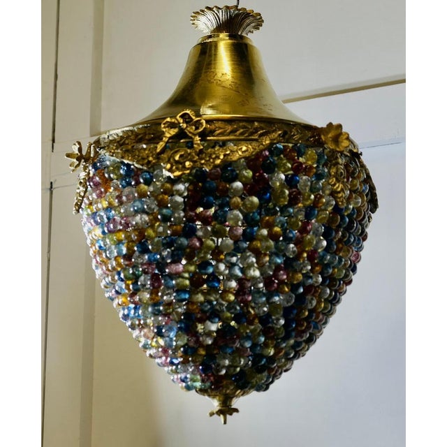 Large French Multi Coloured Teardrop Lamp Shade, 1960s For Sale - Image 6 of 7