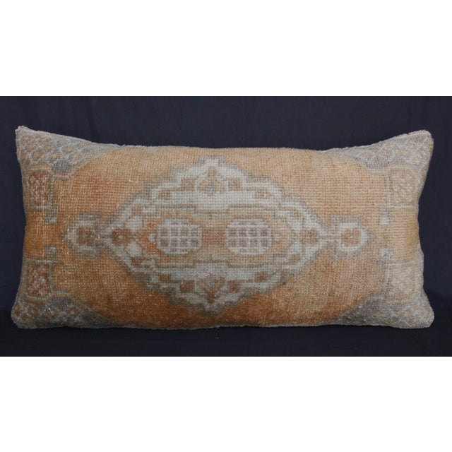 Art Deco Handmade Turkish Rug Throw Pillow Cushion -15'' X 30'' For Sale - Image 3 of 11