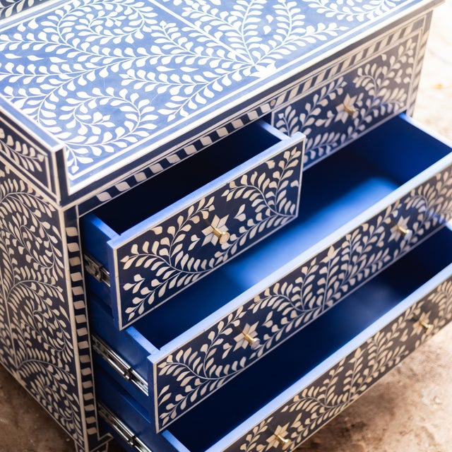 Not Yet Made - Made To Order Arabesque Blue Inlay Dresser & Changing Table by House of Jaipur For Sale - Image 5 of 10