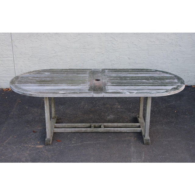 Gloster Teak Outdoor Dining Table With Six Chairs For Sale - Image 14 of 18