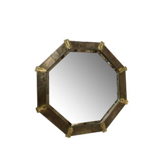 Arts and Crafts Hand Hammered Octagon Copper Mirror For Sale