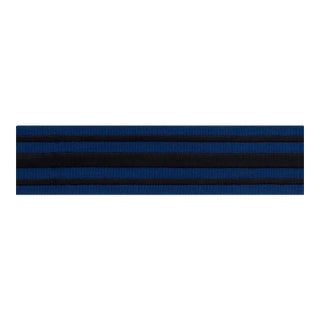 Sample - Schumacher X Miles Redd Military Stripe Tape in Black on Navy For Sale