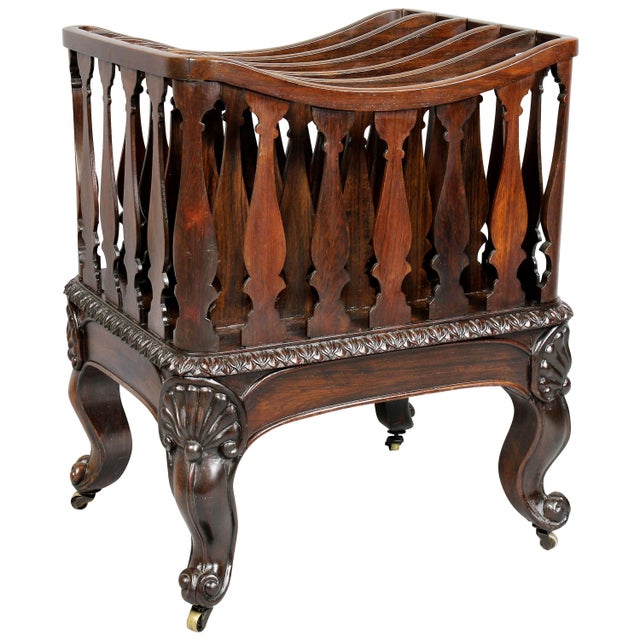 American Rococo Revival Rosewood Canterbury For Sale - Image 9 of 9