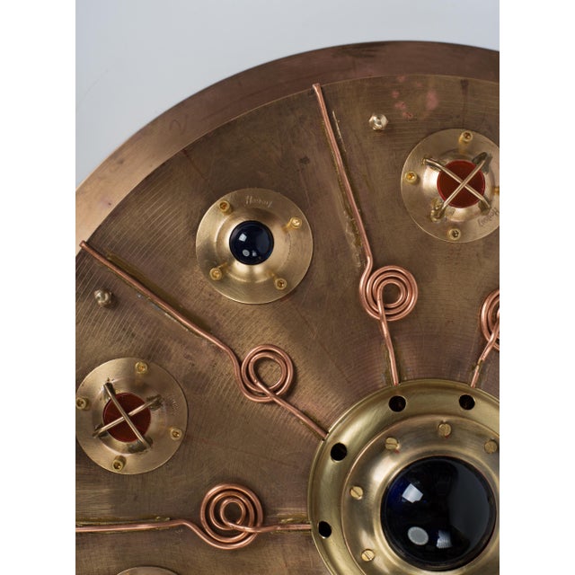 Brass Dieselpunk / Steampunk Sconce - Handcrafted Retro-Futuristic Wall Light For Sale - Image 4 of 11
