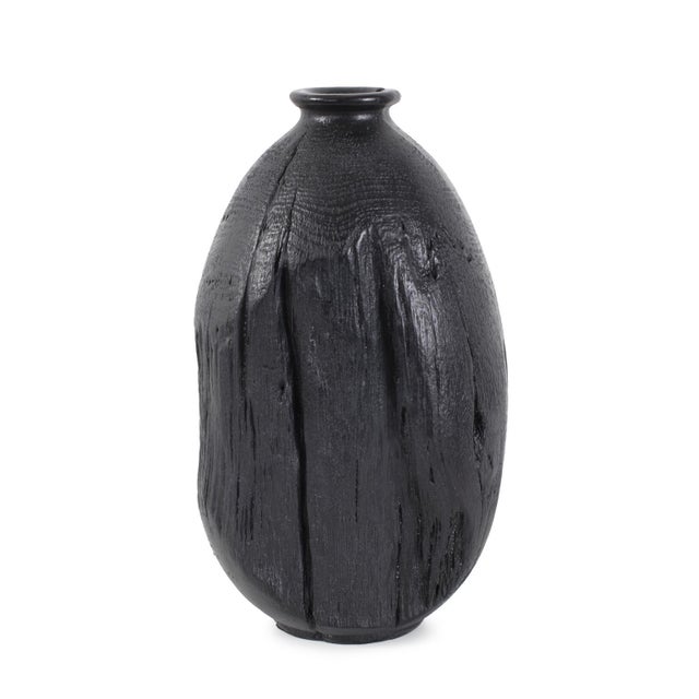 Contemporary Haru Short Vase in Black For Sale - Image 3 of 10