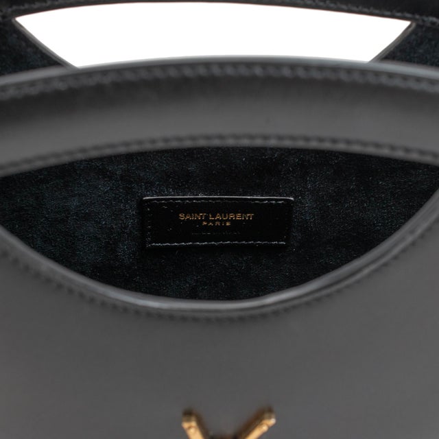 Animal Skin Saint Laurent Mini Celia Black Calfskin Leather Tote Bag For Sale - Image 7 of 10