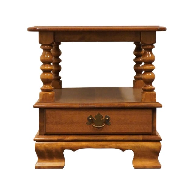 Brown Ethan Allen Solid Hard Rock Maple Colonial Early American Style 20" Accent End Table 10-8654p For Sale - Image 8 of 12
