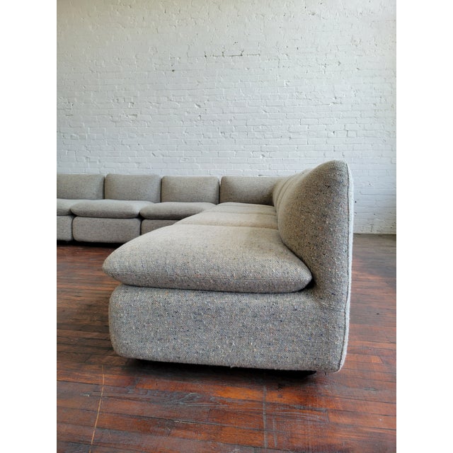 Oyster Gray 1980s Ganging Elysée 8 Pc Modular Sectional Sofa by Steelcase For Sale - Image 8 of 16