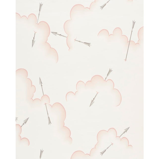 Sample - Schumacher X Charlap Hyman Herrero Mercurio Wallpaper in Blush For Sale