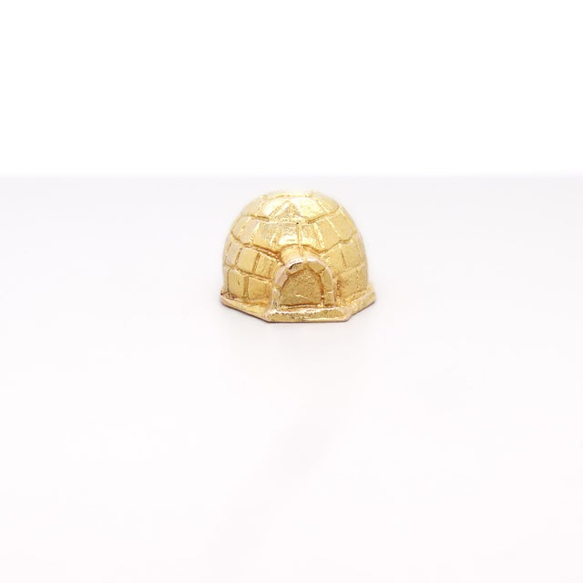 Gold Vintage 10k Yellow Gold Figural Igloo Charm for a Bracelet For Sale - Image 8 of 12
