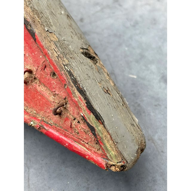 Very nice wooden model boat hull. Intricate design. Great rustic patina About 18” x 6” x 5” Old original paint Check out...