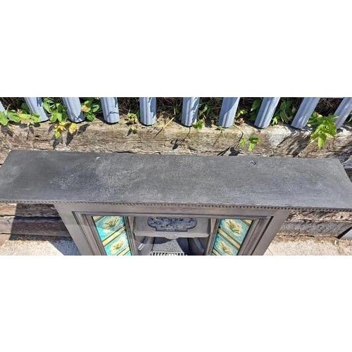 Gray Antique Victorian Cast Iron Tiled Combination Fireplace Surround, 1899 For Sale - Image 8 of 18