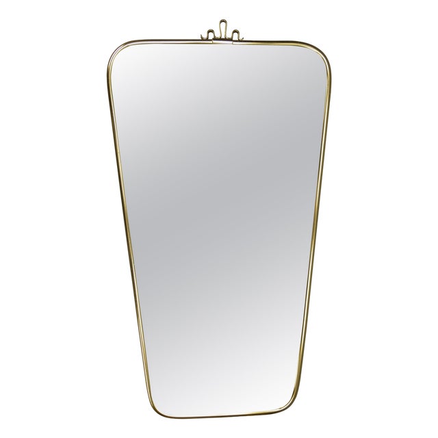 Mid-Century German Modern Brass Frame Wall Mirror from Lenzgold, 1964 For Sale