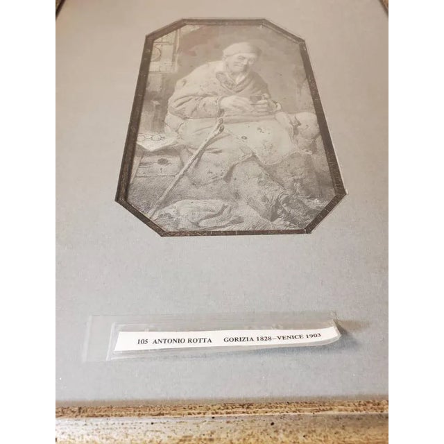 Italian Original 19th Century Antonio Rotta Italian School Signed Drawing For Sale - Image 3 of 7