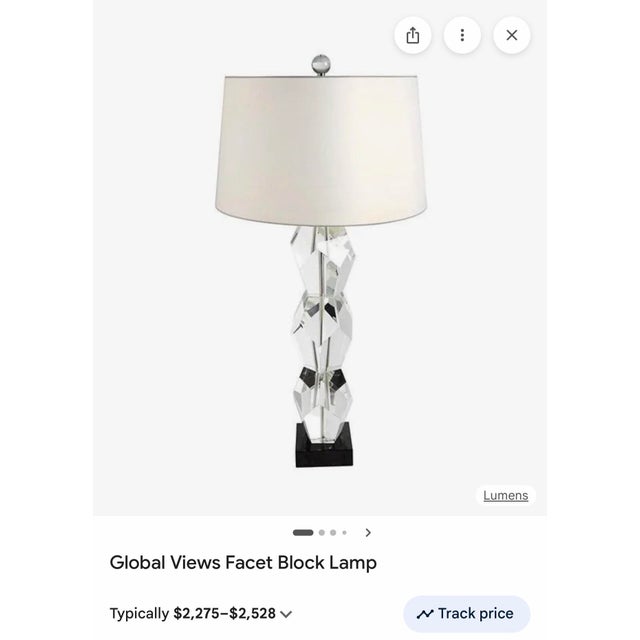Global Views Triple Facet Block Crystal Table Lamp For Sale - Image 12 of 12