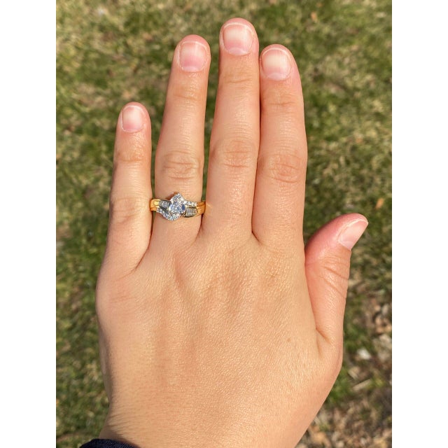 Gold The Halifax: Vintage Heart Shaped Natural Diamond Engagement Ring For Sale - Image 8 of 10