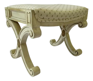 Vintage C.1970's Hollywood Regency French-Style Low Bench