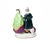 This late 18th-century Capodimonte figurine, depicting a traveling couple with suitcases, crafted from fine translucent...
