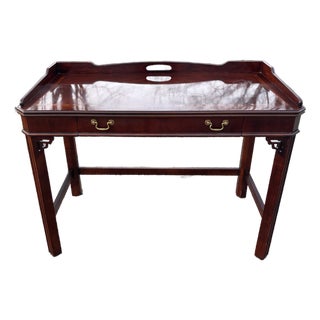 Vintage Lane Altavista Mahogany Chinese Chippendale Writing Desk Table For Sale