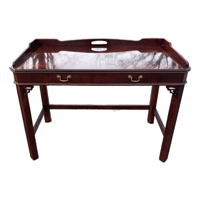 Vintage Lane Altavista Mahogany Chinese Chippendale Writing Desk Table For Sale