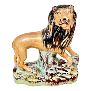 Antique Staffordshire Lion Figurine
