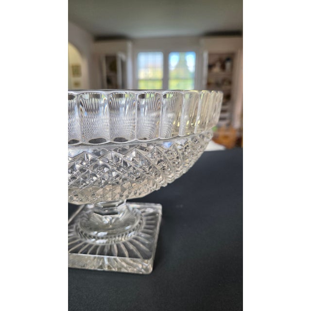 Mid-20th Century Westmoreland Waterford Clear Glass Pedestal Centerpiece Bowl For Sale - Image 11 of 12