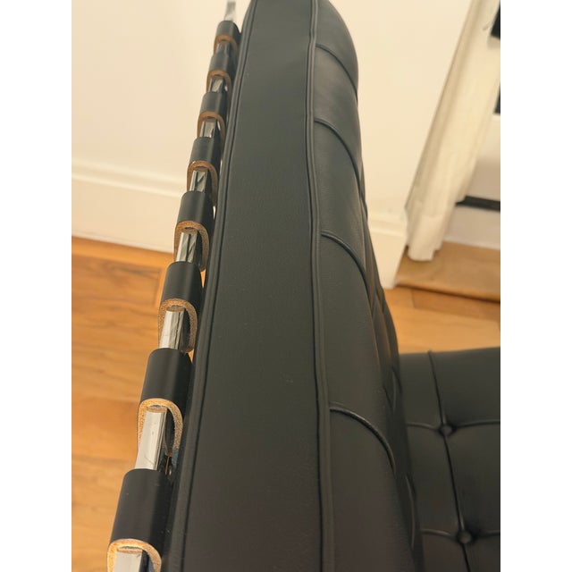 Knoll Knoll Barcelona Chair - Acqua Leather - 2025 - Black - As-New For Sale - Image 4 of 5