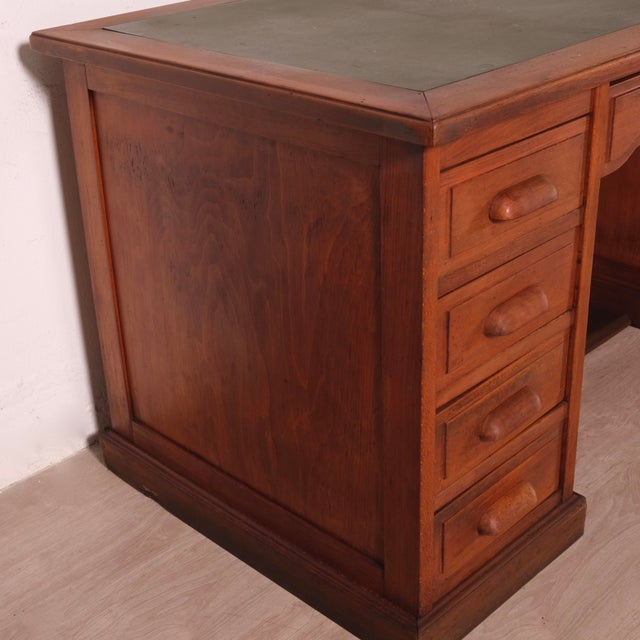 Vintage Italian Nine-Drawer Desk, 1940s For Sale - Image 11 of 18