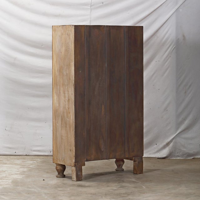 Wood Antique Anglo-Indian Teakwood Small Armoire/Almirah For Sale - Image 7 of 7