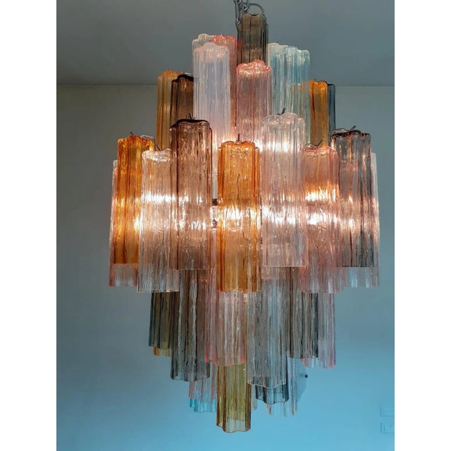 Impressive and Big Murano Glass Multicolors Chandelier Sputnik. used in good conditions