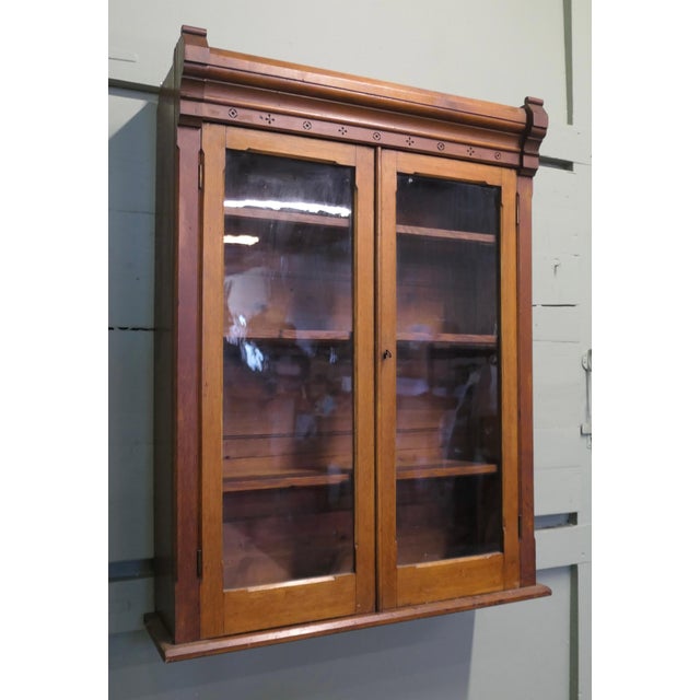 Arts and Crafts Wall Hanging Glazed Cupboard, Bookcase This is a very useful piece for display or books, it has a good...