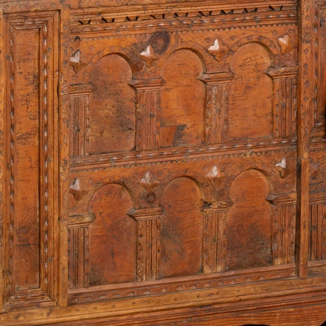 Hand Carved Large Pine Trunk, Circa 1800 For Sale - Image 11 of 12