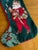 English 1990s Wool Needlepoint and Red Velvet Father Christmas Stocking For Sale - Image 3 of 5