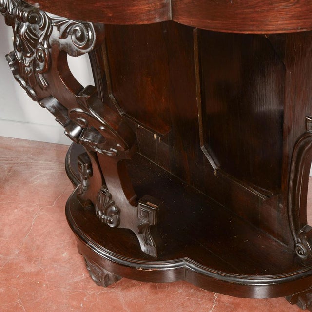 19th Century Italian Carved Wooden Console with Marble Top For Sale - Image 4 of 18