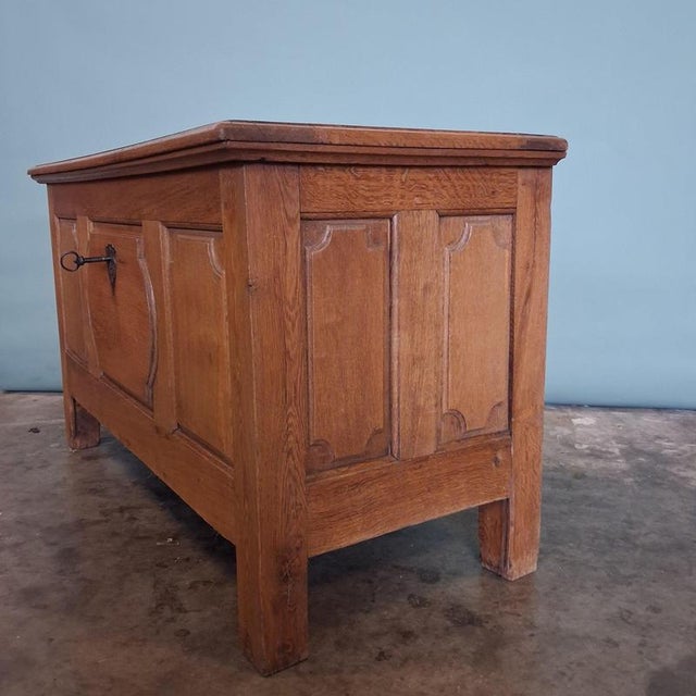 Antique Peasant Trunk in Oak with Iron Fittings, 1800s For Sale - Image 4 of 18