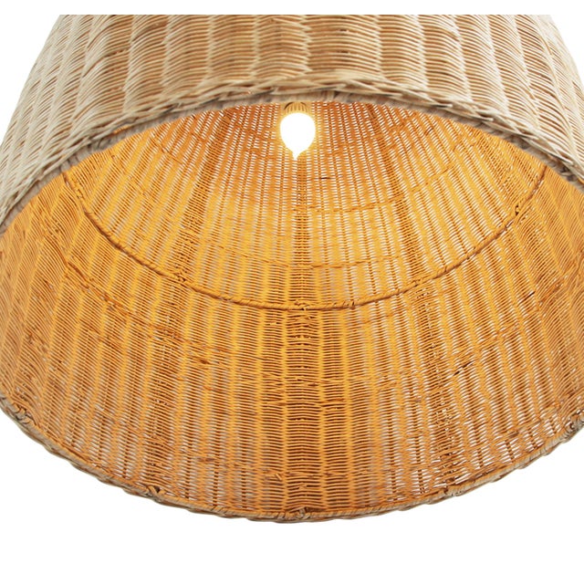 Raw Wicker Organic Modern Coastal Pod Pendant Light Large For Sale - Image 4 of 10
